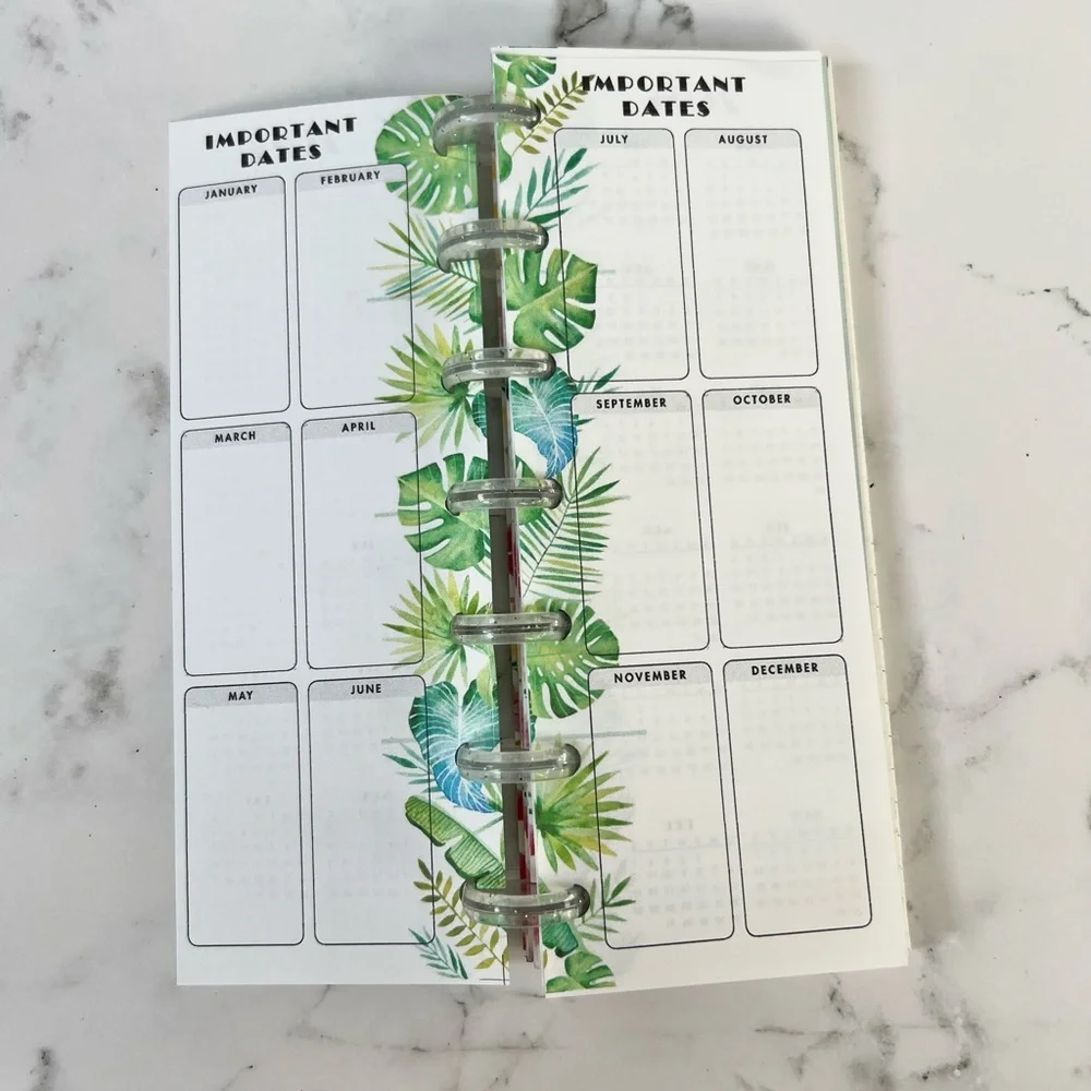 Skinny mini planner weekly layout tropical plants flowers plant lover stickers
